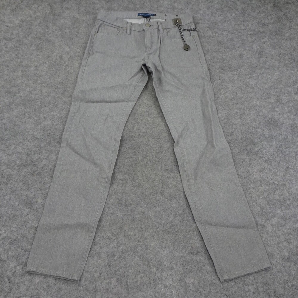 Polo Ralph Lauren Jeans Womens 25 Gray Lock Chain Straight Pants Denim
